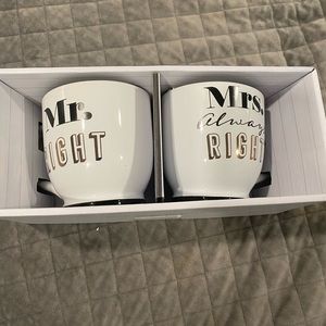 NWT Mr right Mrs always right mugs for wedding/engagement/bridal gift